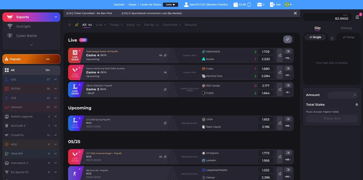 5win Bet parceiro IMES eSports Bull: torneios LCK, LPL e LEC em League of Legends e Dota 2 com mercados MOBA